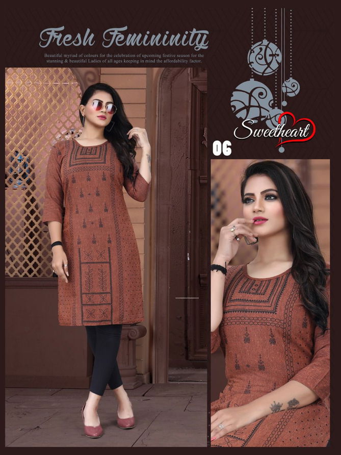 Aagya Sweetheart Designer Fancy Wear Printed Kurti Collection